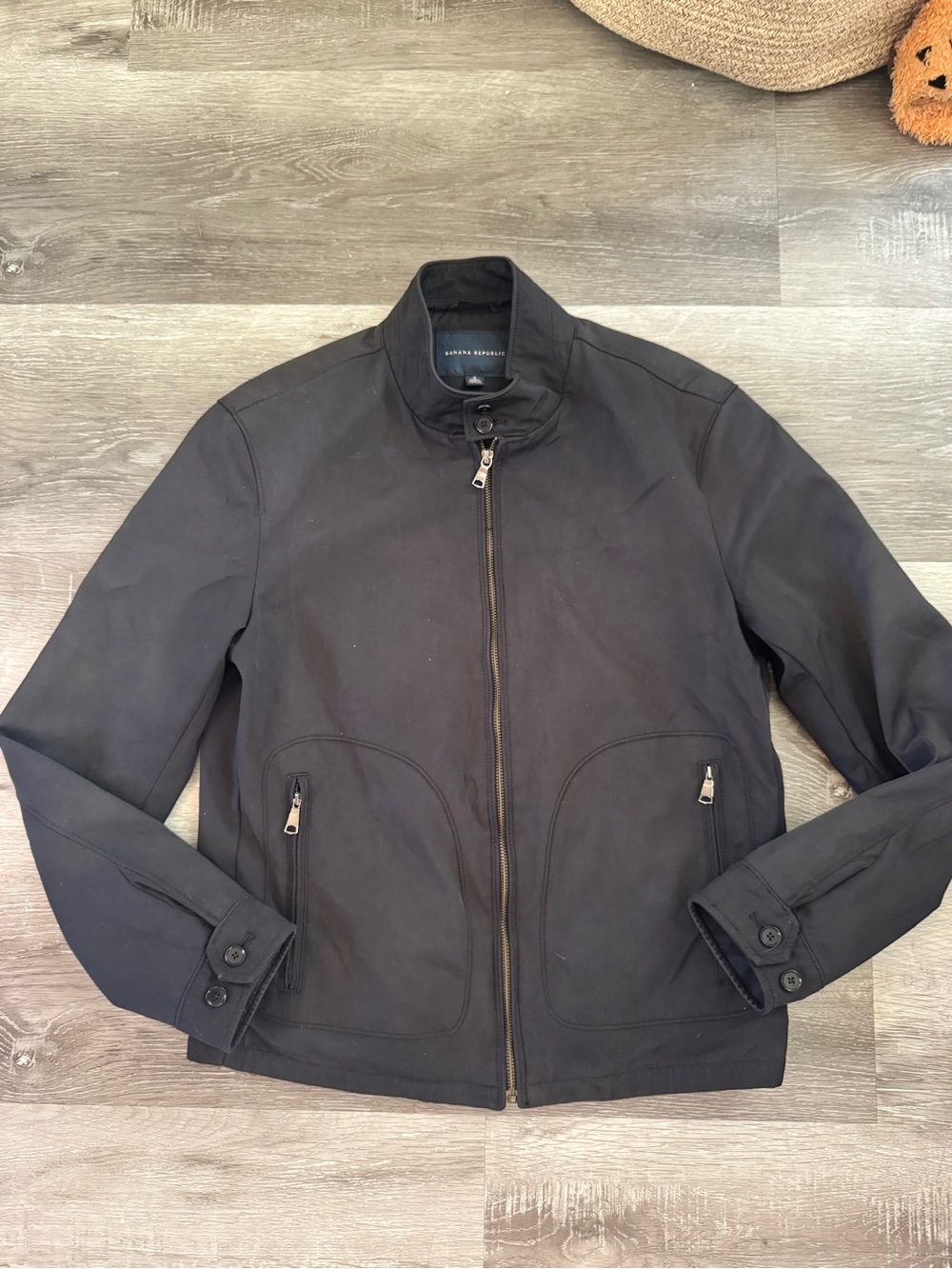 Banana Republic Men's Lightweight Nylon Cotton Full-Zip Jacket